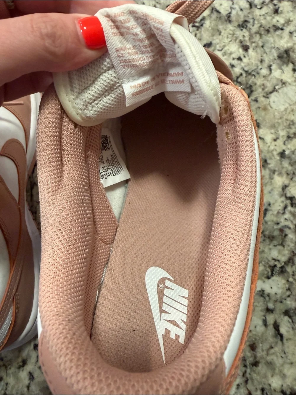 Nike Women's Low-Top Sneakers in Blush Pink and White
